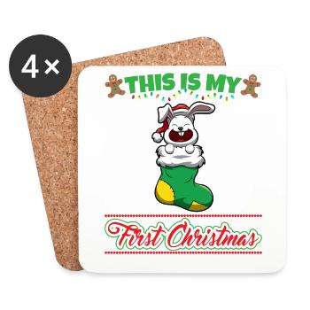 This Is My First Christmas Toddler One Year X-Mas - Untersetzer (4er-Set) - Weiß - Vorne