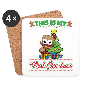 This Is My First Christmas Toddler One Year X-Mas - Coasters (set of 4) - white - Front