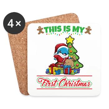 This Is My First Christmas Toddler One Year X-Mas - Coasters (set of 4) - white - Front