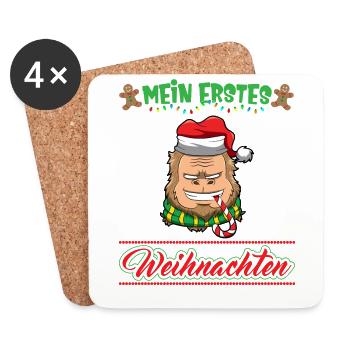 Mein Erstes Weihnachten Baby 1 Jahr Heilig Abend - Untersetzer (4er-Set) - Weiß - Vorne