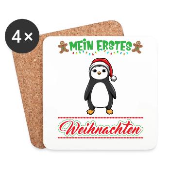 Mein Erstes Weihnachten Baby 1 Jahr Heilig Abend - Untersetzer (4er-Set) - Weiß - Vorne