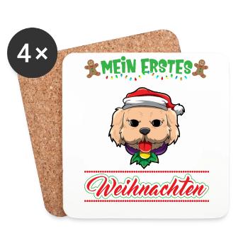 Mein Erstes Weihnachten Baby 1 Jahr Heilig Abend - Untersetzer (4er-Set) - Weiß - Vorne