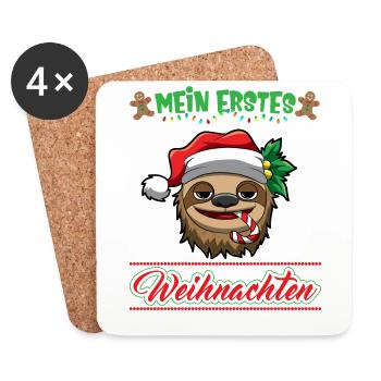 Mein Erstes Weihnachten Baby 1 Jahr Heilig Abend - Untersetzer (4er-Set) - Weiß - Vorne