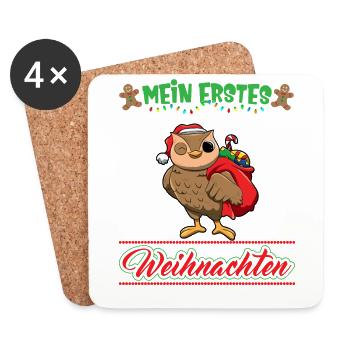 Mein Erstes Weihnachten Baby 1 Jahr Heilig Abend - Untersetzer (4er-Set) - Weiß - Vorne
