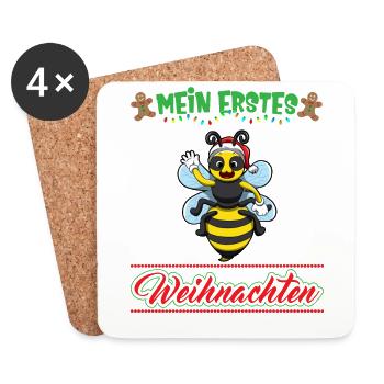 Mein Erstes Weihnachten Baby 1 Jahr Heilig Abend - Untersetzer (4er-Set) - Weiß - Vorne