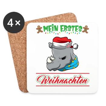 Mein Erstes Weihnachten Baby 1 Jahr Heilig Abend - Untersetzer (4er-Set) - Weiß - Vorne