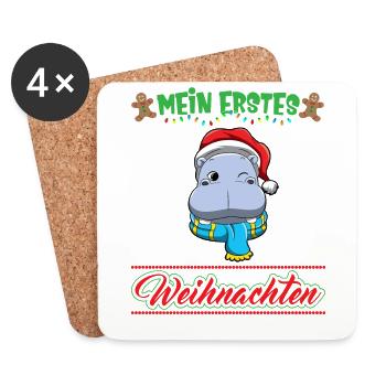 Mein Erstes Weihnachten Baby 1 Jahr Heilig Abend - Untersetzer (4er-Set) - Weiß - Vorne