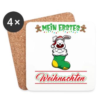 Mein Erstes Weihnachten Baby 1 Jahr Heilig Abend - Untersetzer (4er-Set) - Weiß - Vorne