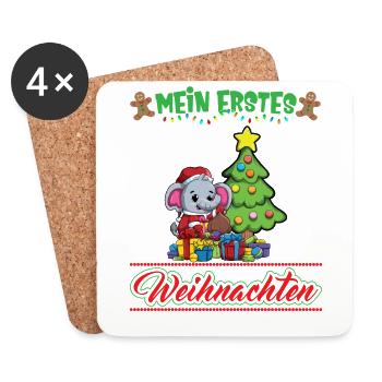 Mein Erstes Weihnachten Baby 1 Jahr Heilig Abend - Untersetzer (4er-Set) - Weiß - Vorne