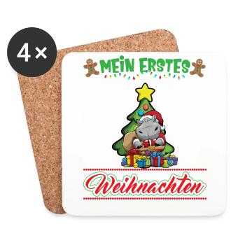 Mein Erstes Weihnachten Baby 1 Jahr Heilig Abend - Untersetzer (4er-Set) - Weiß - Vorne