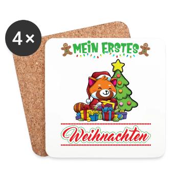 Mein Erstes Weihnachten Baby 1 Jahr Heilig Abend - Untersetzer (4er-Set) - Weiß - Vorne