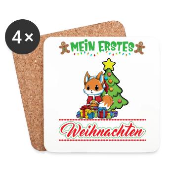 Mein Erstes Weihnachten Baby 1 Jahr Heilig Abend - Untersetzer (4er-Set) - Weiß - Vorne