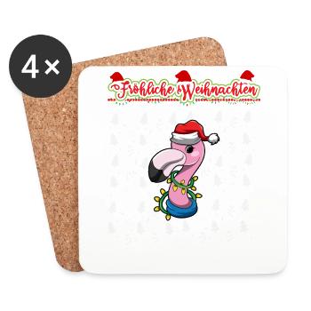 Fröhliche Weihnachten X-Mas Santa Heilig Abend - Untersetzer (4er-Set) - Weiß - Vorne