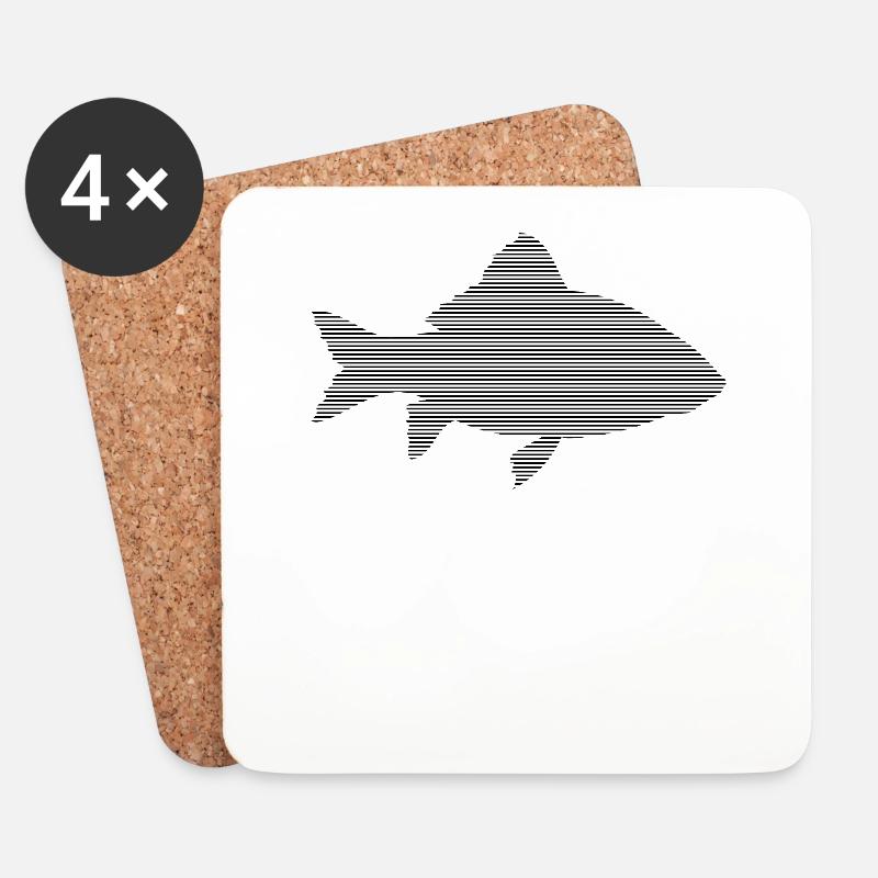 Fisch - Untersetzer (4er-Set) - Weiß