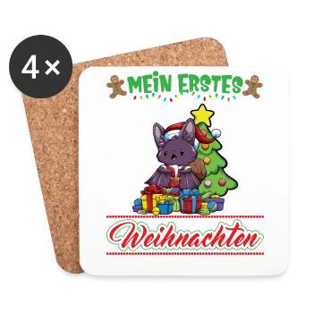 Mein Erstes Weihnachten Baby 1 Jahr Heilig Abend - Untersetzer (4er-Set) - Weiß - Vorne