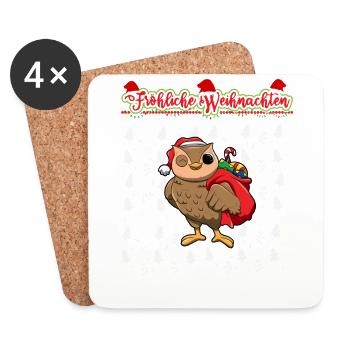 Fröhliche Weihnachten X-Mas Santa Heilig Abend - Untersetzer (4er-Set) - Weiß - Vorne