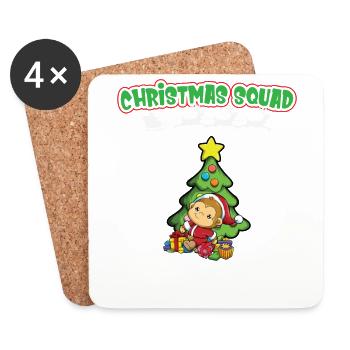 Christmas Squad X-Mas Animals Family Matching Xmas - Untersetzer (4er-Set) - Weiß - Vorne