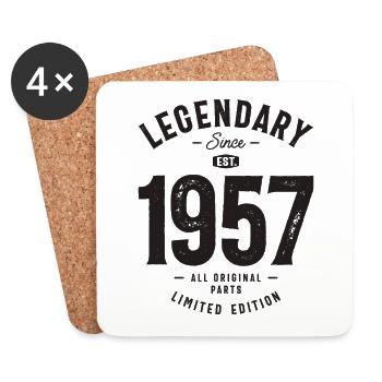 Legendary Since 1957 66th Birthday - Coasters (set of 4) - white - Front