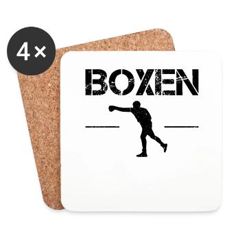 Boxe - Dessous de verre (lot de 4) - blanc - Devant