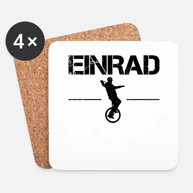 Einrad - Untersetzer (4er-Set) - Weiß