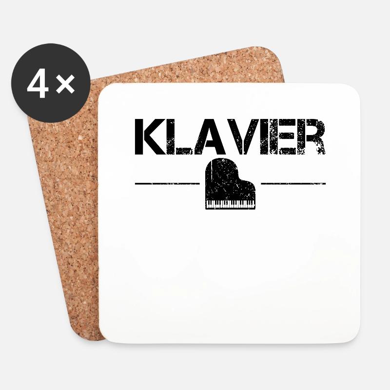 Klavier - Untersetzer (4er-Set) - Weiß