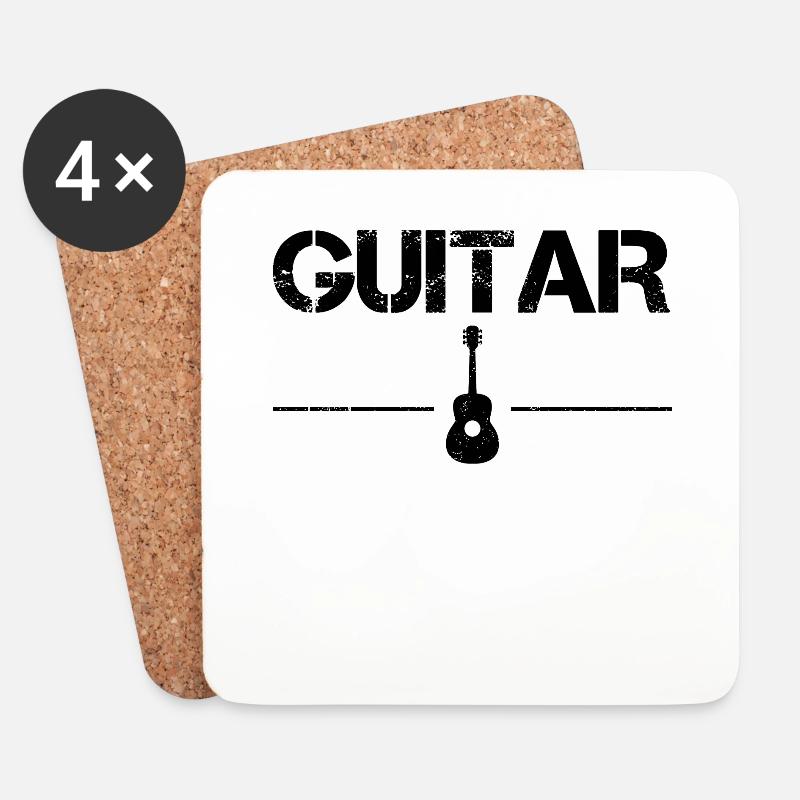 Gitarre - Untersetzer (4er-Set) - Weiß