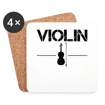 Violon - Dessous de verre (lot de 4) - blanc - Devant
