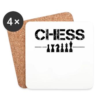 Schach - Untersetzer (4er-Set) - Weiß - Vorne