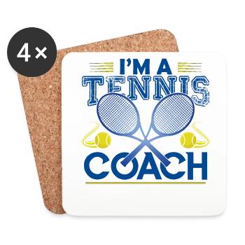 Tennistrainer Geschenk Tennistrainer Das Beste! - Untersetzer (4er-Set) - Weiß - Vorne