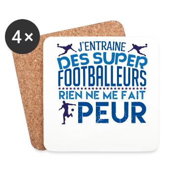 Football coach Cadeau coach Football - Dessous de verre (lot de 4) - blanc - Devant