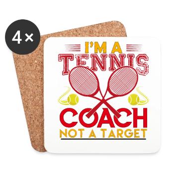 Tennistrainer Geschenk Tennistrainer Das Beste! - Untersetzer (4er-Set) - Weiß - Vorne