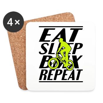 Food Sleeping Bmx - Coasters (set of 4) - white - Front