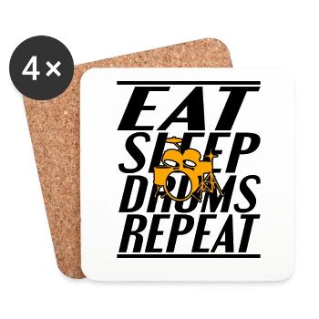 Nourriture Sleeping Drums - Dessous de verre (lot de 4) - blanc - Devant