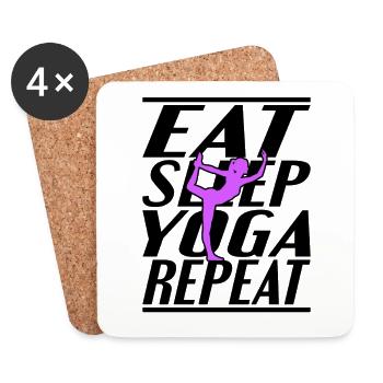 Alimentation Sommeil Yoga - Dessous de verre (lot de 4) - blanc - Devant
