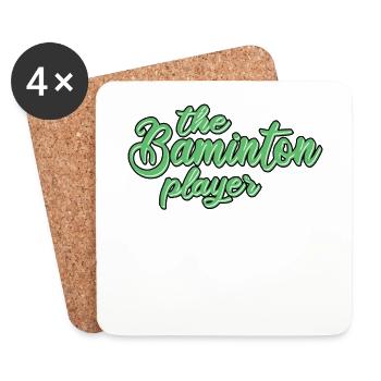 Le joueur de badminton - Dessous de verre (lot de 4) - blanc - Devant