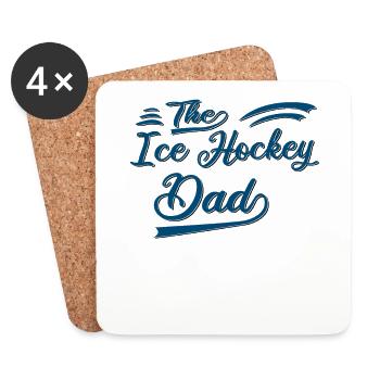 Le papa du hockey sur glace - Dessous de verre (lot de 4) - blanc - Devant