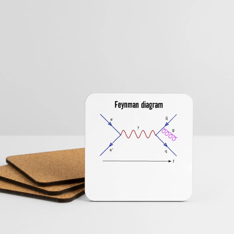 Feynman Diagram Physics Quantum Fields Physics Coasters (set of 4)
