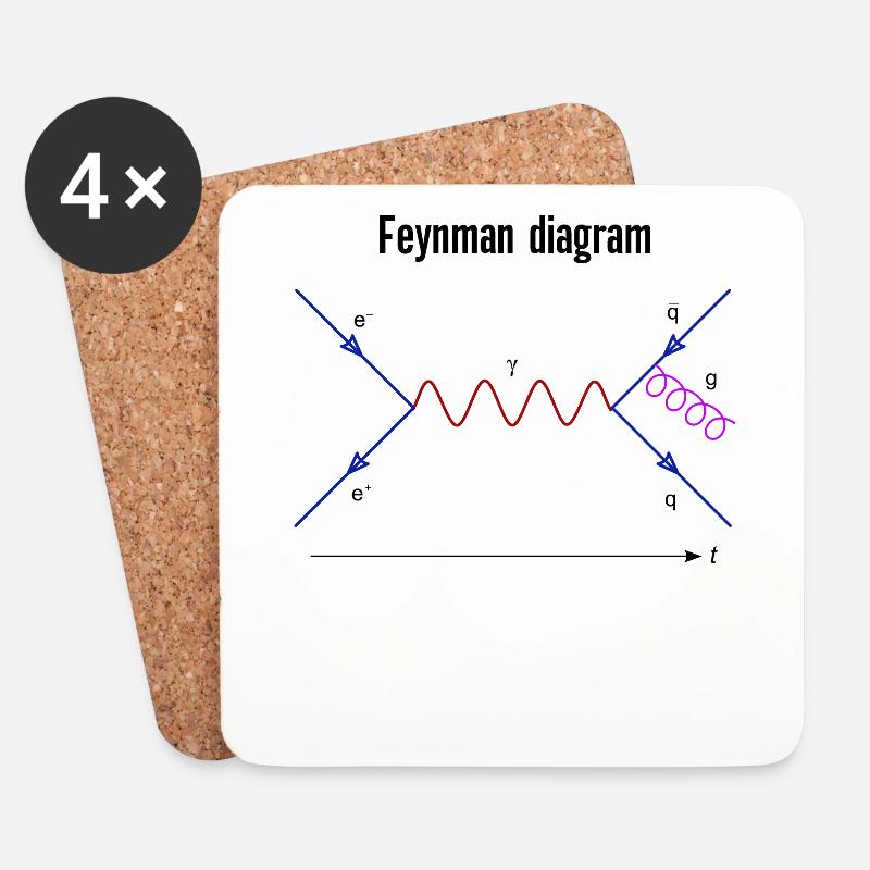 Feynman Diagram Physics Quantum Fields Physics - Untersetzer (4er-Set) - Weiß