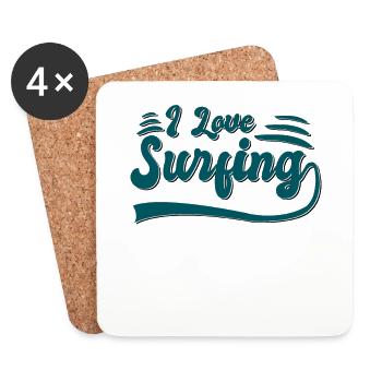 Ich liebe surfen - Untersetzer (4er-Set) - Weiß - Vorne