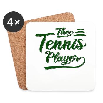 Le joueur de tennis - Dessous de verre (lot de 4) - blanc - Devant