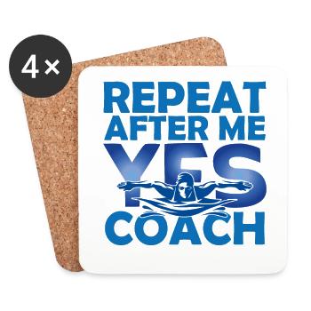 Schwimmtrainer | Geschenk Coach Schwimmen Das Beste - Untersetzer (4er-Set) - Weiß - Vorne