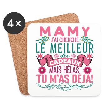 Mamy la meilleure Grand-mère fête des mères Mami ! - Dessous de verre (lot de 4) - blanc - Devant