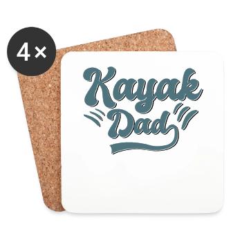 Kayak Papa Cadeau - Dessous de verre (lot de 4) - blanc - Devant