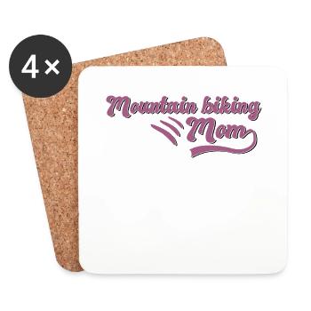 Mountain biking Mama - Untersetzer (4er-Set) - Weiß - Vorne