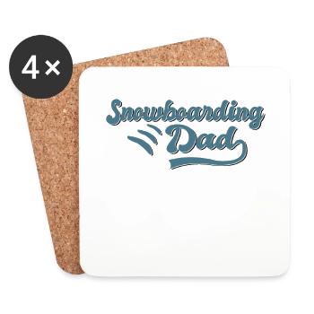 Snowboarding Papa - Untersetzer (4er-Set) - Weiß - Vorne