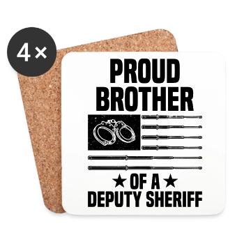 Shérif Police Law Officer Guard - Dessous de verre (lot de 4) - blanc - Devant