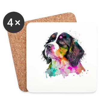 Süsser kleiner Hund Für Hundeliebhaber Bunt - Untersetzer (4er-Set) - Weiß - Vorne