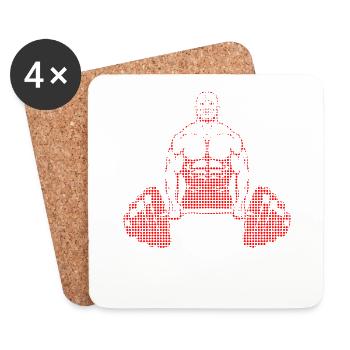 Bodybuilding - Untersetzer (4er-Set) - Weiß - Vorne