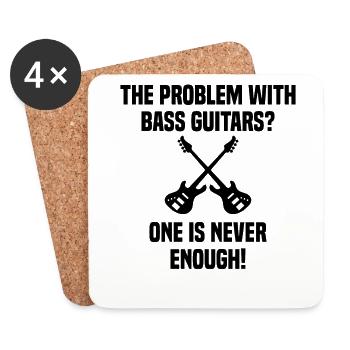 Guitariste Basse Musique Bassiste Instrument - Dessous de verre (lot de 4) - blanc - Devant