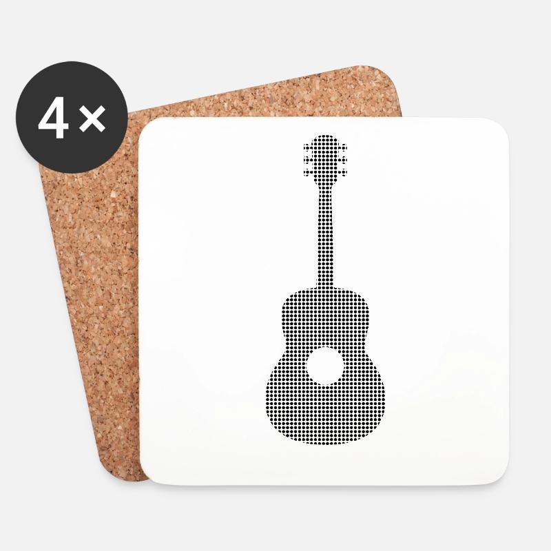 Gitarre - Untersetzer (4er-Set) - Weiß